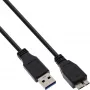 Cable USB 3.2 Gen.1 conector Type-A macho / conector Micro-B macho InLine 35410 1m negro
