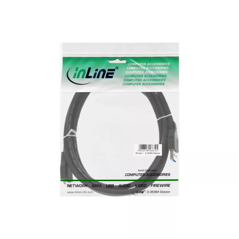 Cable USB 3.2 Gen.1 conector Type-A macho / conector Micro-B macho InLine 35410 1m negro
