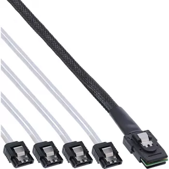 Cable SAS InLine Mini SAS SFF8087 a 4x SATA directo OCR 0,75 m