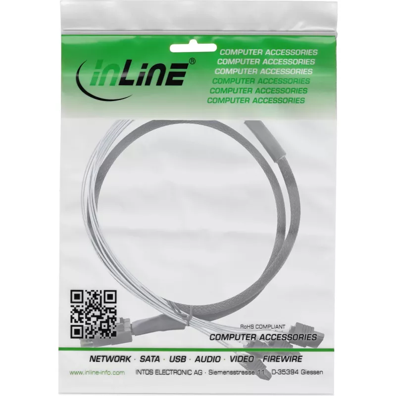 Cable SAS InLine Mini SAS SFF8087 a 4x SATA directo OCR 0,75 m