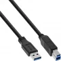 Cable USB 3.2 Gen.1 InLine conector Type-A macho / conector Type-B macho, negro, 0,5 m