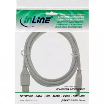 Cable alargador USB 2.0 Type-A conector macho/conector hembra InLine 34610X beige 1m