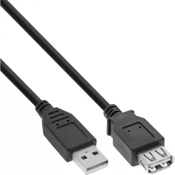 Cable alargador USB 2.0 Type-A conector macho/conector hembra InLine 34610B negro 1m