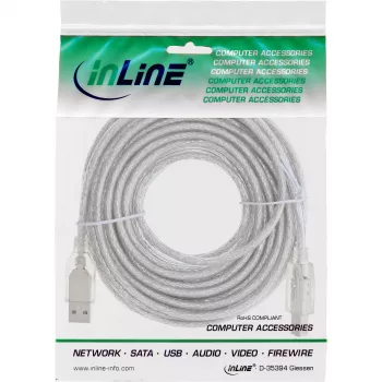 Cable USB 2.0 Type-A macho / Type-B macho InLine 34518T 2 m transparente