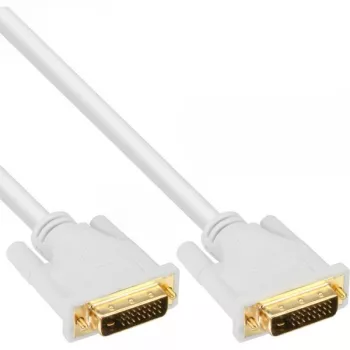 Cable InLine DVI-D 24+1 macho/macho DVI Dual Link blanco/oro 3 m