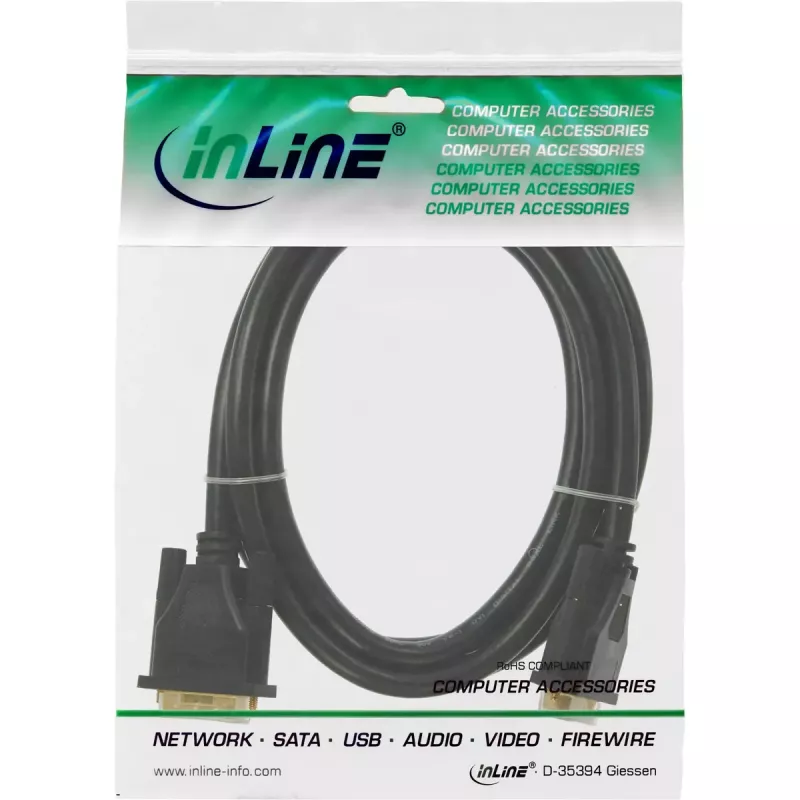 Cable InLine DVI-D Premium 24+1 macho/macho Dual Link chapado en oro 5 m