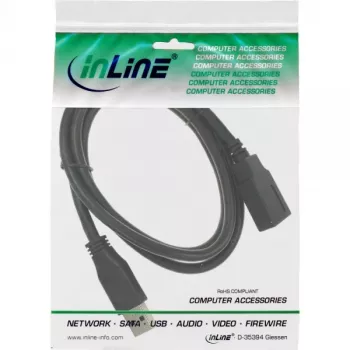 InLine USB 3.2 Gen.1 Cable alargador, USB-A macho / hembra, negro, 1,5 m (35615)