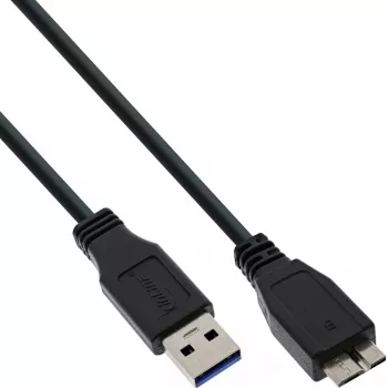 InLine USB 3.2 Gen.1 Cable, de USB-A a Micro-USB B, 5 m, negro (35450)