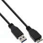InLine USB 3.2 Gen.1 Cable, de USB-A a Micro-USB B, 5 m, negro (35450)