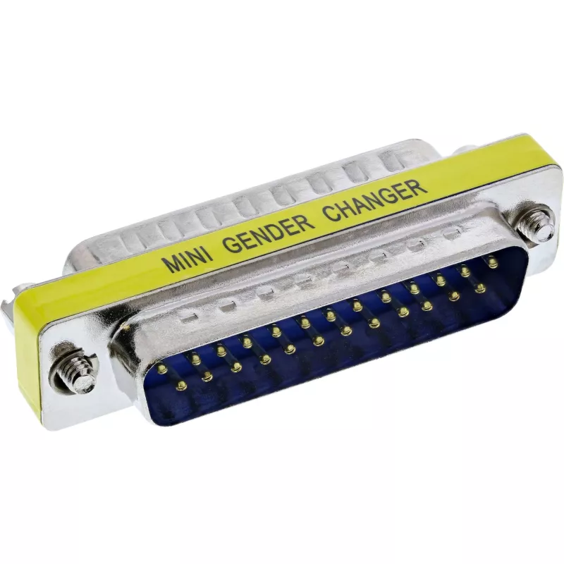 Mini adaptador InLine Sub-D de 25 pines macho a macho