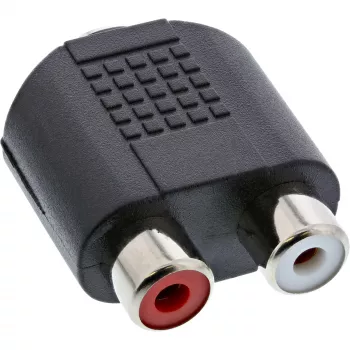 Adaptador de audio conector hembra de 3,5 mm, hembra estéreo / 2x RCA, hembra InLine 99346