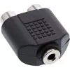 Adaptador de audio conector hembra de 3,5 mm, hembra estéreo / 2x RCA, hembra InLine 99346