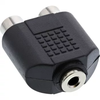 Adaptador de audio conector hembra de 3,5 mm, hembra estéreo / 2x RCA, hembra InLine 99346