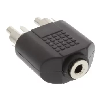 Adaptador de audio conector hembra jack de 3,5 mm estéreo / 2x RCA macho InLine 99343