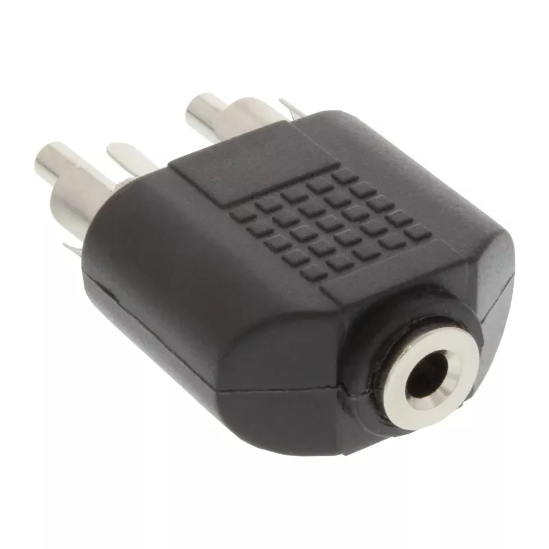 Adaptador de audio conector hembra jack de 3,5 mm estéreo / 2x RCA macho InLine 99343