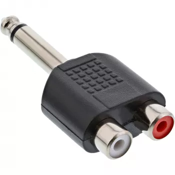 Adaptador de audio InLine jack macho de 6,3 mm mono / 2x RCA hembra