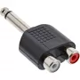 Adaptador de audio InLine jack macho de 6,3 mm mono / 2x RCA hembra