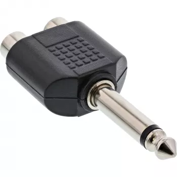 Adaptador de audio InLine jack macho de 6,3 mm mono / 2x RCA hembra