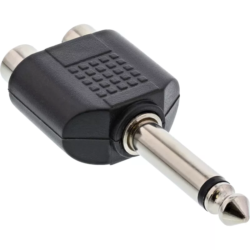 Adaptador de audio InLine jack macho de 6,3 mm mono / 2x RCA hembra