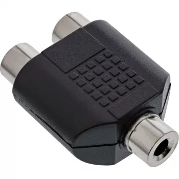 Adaptador de audio conector hembra jack de 3,5 mm mono / 2x RCA hembra InLine 99338