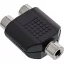 Adaptador de audio conector hembra jack de 3,5 mm mono / 2x RCA hembra InLine 99338