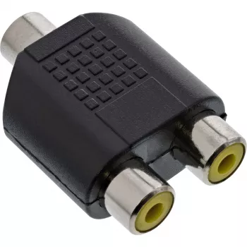 Adaptador de audio conector hembra jack de 3,5 mm mono / 2x RCA hembra InLine 99338