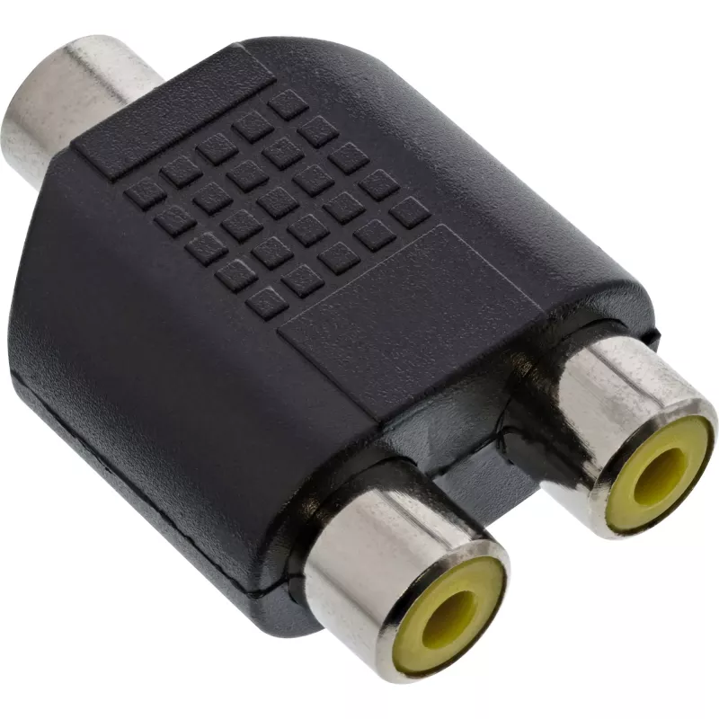 Adaptador de audio conector hembra jack de 3,5 mm mono / 2x RCA hembra InLine 99338