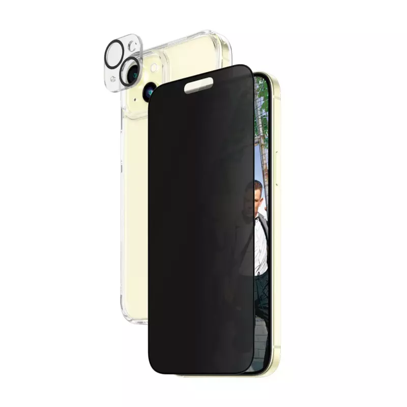 PanzerGlass Privacy 3-in-1 Pack iPhone 15 Plus vidrio templado