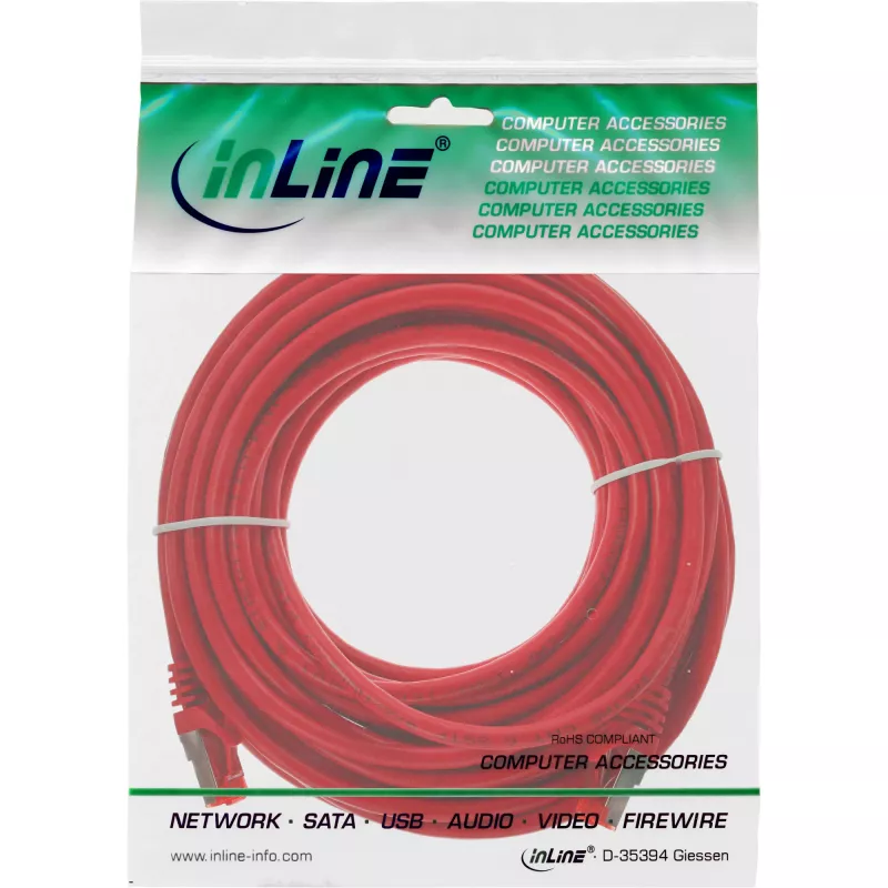 Cable de red InLine S/FTP PiMF Cat.6 250MHz PVC cobre rojo 40 m