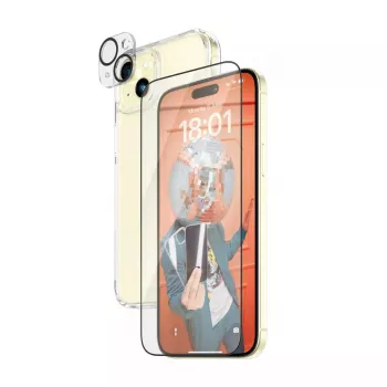 PanzerGlass 3-in-1 Pack iPhone 15 Plus vidrio templado resistente a impactos