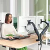 Soporte de doble monitor Leitz Ergo de ahorro de espacio, 9 kg, 43,2 cm (17 inch), 81,3 cm (32 inch), 75 x 100 mm, regulación de altura, gris