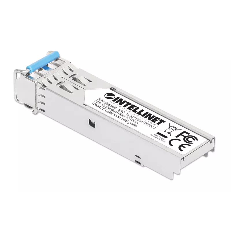 Módulo transceptor óptico SFP Intellinet Industrial Gigabit Fiber 1000Base-LX monomodo 10 km plateado