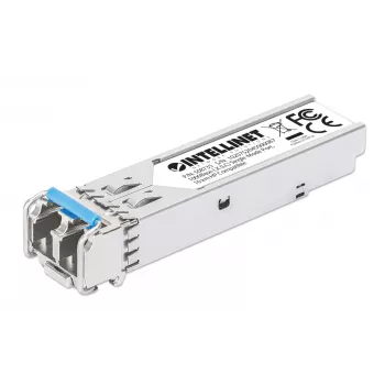 Módulo transceptor óptico SFP Intellinet Gigabit Fiber 1000Base-LX (LC) puerto monomodo, 10 km, compatible con HPE, plateado