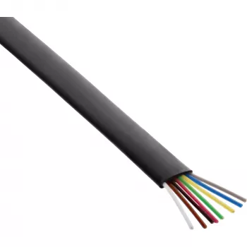 Cable modular InLine 68818 cable plano de 8 hilos 100 m rollo negro