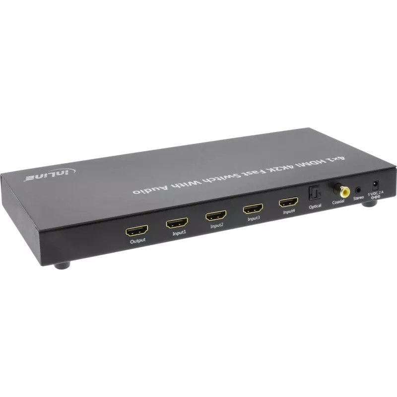 Conmutador HDMI 4K InLine 4×1 con audio