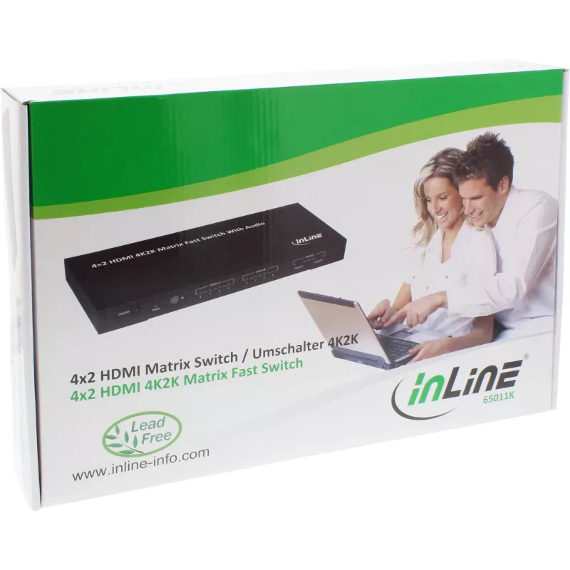 Matriz de conmutación HDMI InLine, 4K2K, 4 entradas a 2 salidas