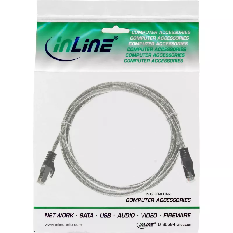 Latiguillo InLine SF/UTP Cat.5e transparente 1 m