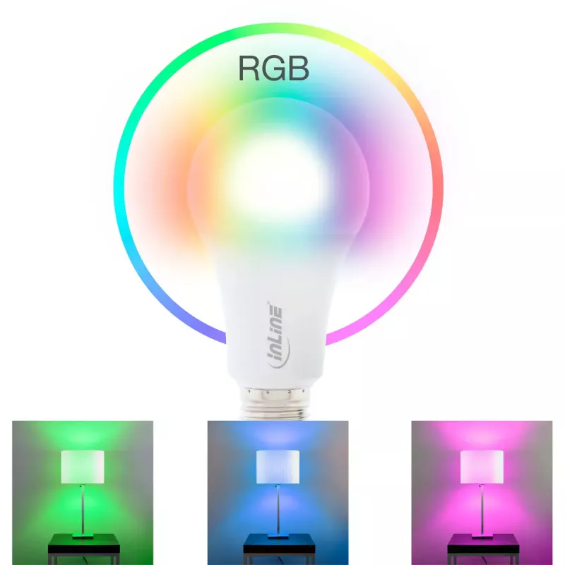 Bombilla LED SmartHome RGB E27, 900LM InLine