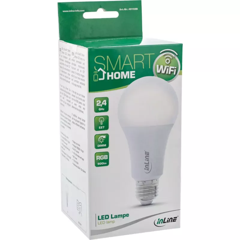 Bombilla LED SmartHome RGB E27, 900LM InLine