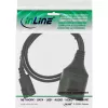 Cable de alimentación InLine, C14 a schuko hembra, negro, 2 m