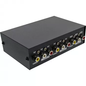 Conmutador AV manual InLine 2 puertos 3x RCA IN/OUT Composite negro