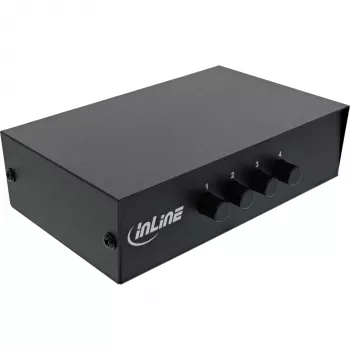 Conmutador AV manual InLine 4 puertos 3x RCA IN/OUT Composite negro
