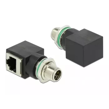 Adaptador de red DeLOCK M12 de 8 polos codificado X conector macho a conector hembra RJ45