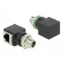 Adaptador de red DeLOCK M12 de 8 polos codificado X conector macho a conector hembra RJ45