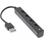 Hub USB 2.0 de 4 puertos InLine, conector macho USB-A a 4x conector hembra USB-A, cable 15cm