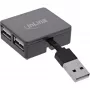 Hub USB 2.0 de 4 puertos InLine, conector macho USB-A a 4x conector hembra USB-A, cable 4cm