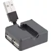 Hub USB 2.0 de 4 puertos InLine, conector macho USB-A a 4x conector hembra USB-A, cable 4cm