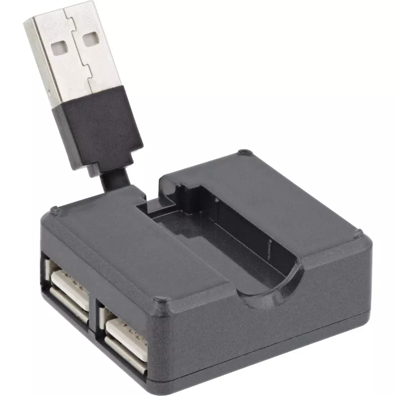 Hub USB 2.0 de 4 puertos InLine, conector macho USB-A a 4x conector hembra USB-A, cable 4cm