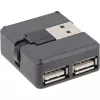Hub USB 2.0 de 4 puertos InLine, conector macho USB-A a 4x conector hembra USB-A, cable 4cm