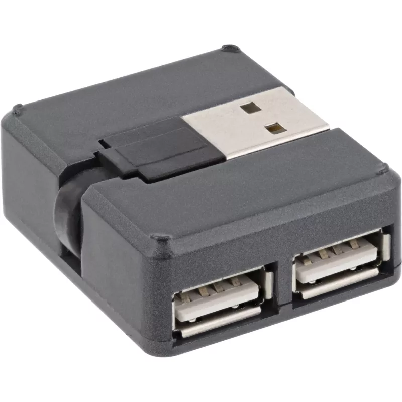 Hub USB 2.0 de 4 puertos InLine, conector macho USB-A a 4x conector hembra USB-A, cable 4cm